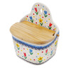 Polish Pottery Wall Jar 6&quot; Full Bloom UNIKAT