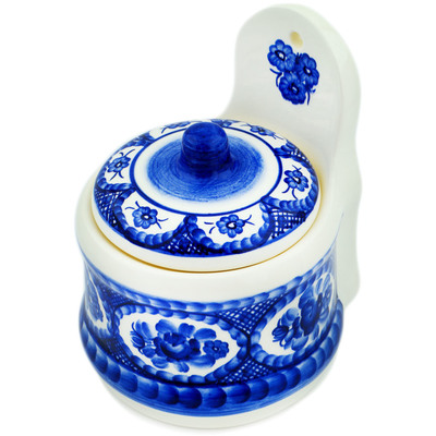 Faience Wall Jar 7&quot; Classic Cobalt