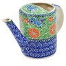 Polish Pottery Watering Can 17 oz Ring Of Flowers UNIKAT