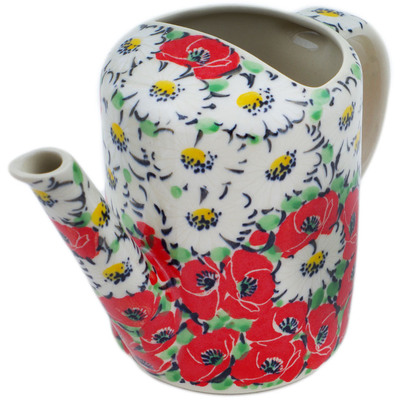 Polish Pottery Watering Can 17 oz Spring Blossom Harmony UNIKAT