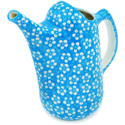 Polish Pottery Watering Can 57 oz Floral Skies UNIKAT