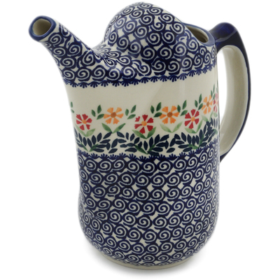 Polish Pottery Watering Can 57 oz Wave Of Flowers