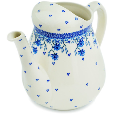 Polish Pottery Watering Can Blue Grapevine