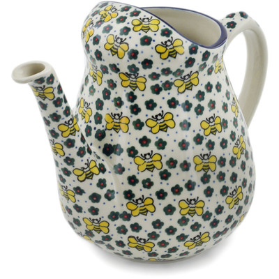 Polish Pottery Watering Can Busy Bees UNIKAT