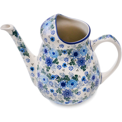 Polish Pottery Watering Can Soft Starry Flowers UNIKAT