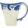 Polish Pottery Whale Tail Mug Blue Spring Blue