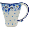 Polish Pottery Whale Tail Mug Blue Spring