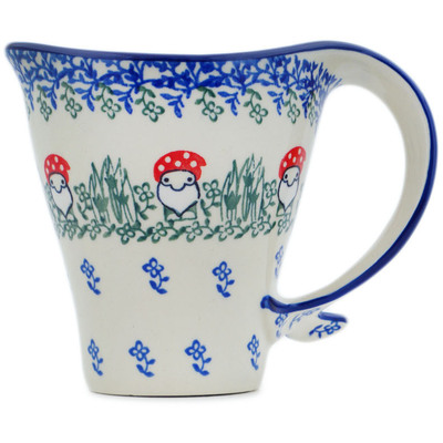 Polish Pottery Whale Tail Mug Dancing Gnome