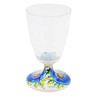 Polish Pottery Wine Glass 11 oz Orchid Crown UNIKAT