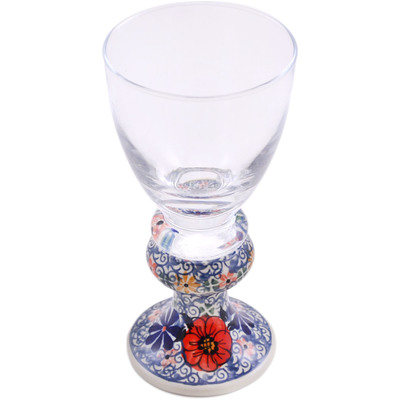 Glass Wine Glass 12 oz Flowers In The River