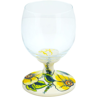 Polish Pottery Wine Glass 14 oz Hawaii Sunshine UNIKAT