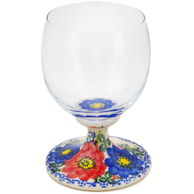 Polish Pottery Wine Glass 14 oz Trio Of Tranquility