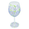 Glass Wine Glass 15 oz Frosty Daisies