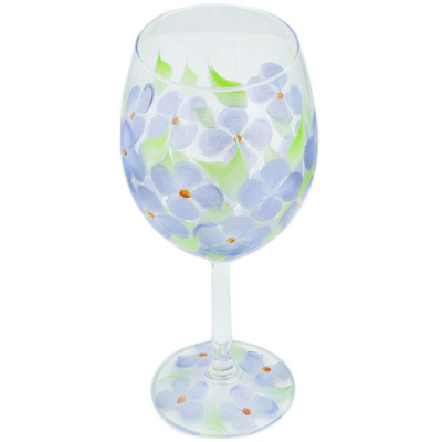 Glass Wine Glass 15 oz Frosty Daisies