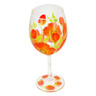 Glass Wine Glass 15 oz Frosty Poppies