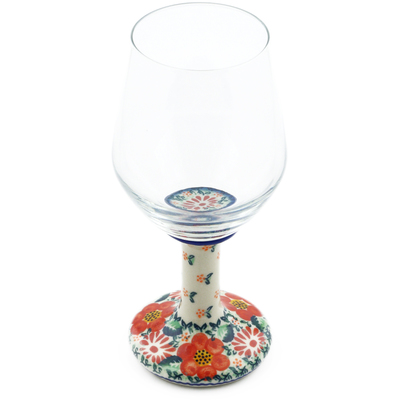 Polish Pottery Wine Glass 15 oz Red Passion UNIKAT