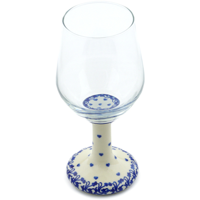 Polish Pottery Wine Glass 16 oz Iheartyou