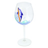 Glass Wine Glass 20 oz Happy Dolphin