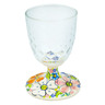 Polish Pottery Wine Glass 9 oz Retro Garden UNIKAT