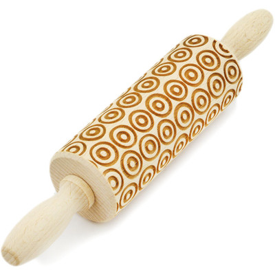 Wood Wooden Rolling Pin 9&quot; Peacock