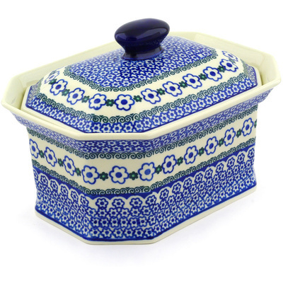 Polish Pottery XL Cake Box 10" Amazing Composition