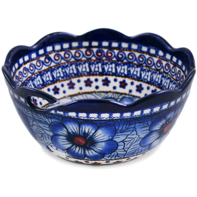 Polish Pottery Yarn Bowl 6&quot; Blue Heaven