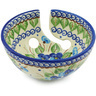Polish Pottery Yarn Bowl 6&quot; Blue Pansy