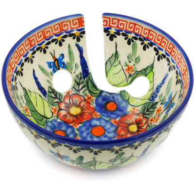 Polish Pottery Yarn Bowl 6&quot; Spring Splendor