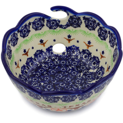 Polish Pottery Yarn Bowl 6&quot; Texas State