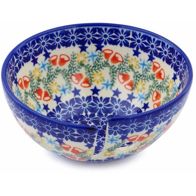 Polish Pottery Yarn Bowl 6&quot; Wreath Of Bells