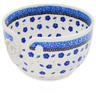 Polish Pottery Yarn Bowl 7&quot; Sharp Flower Lineup