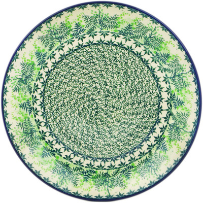 Polish Pottery Dinner Plate 10½-inch Leafy Garden UNIKAT