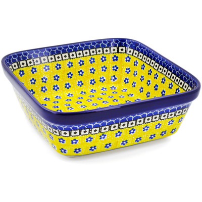 Polish Pottery Bowl 8" Sunburst Daisies
