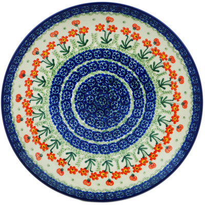 Polish Pottery Plate 10" Peach Spring Daisy