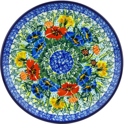 Polish Pottery Dessert Plate Lucky Ladybug UNIKAT