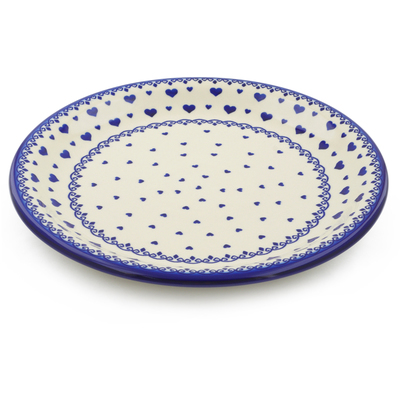 Polish Pottery Plate 10" Blue Valentine 