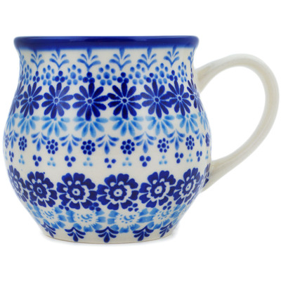 Polish Pottery Bubble Mug 13 oz Blue Magnificence