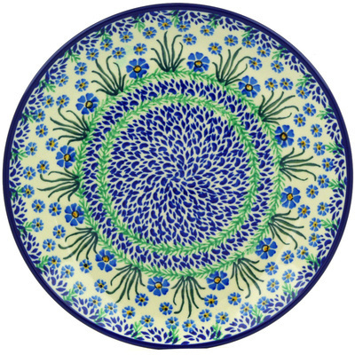 Polish Pottery Dinner Plate 10½-inch Blue April Showers