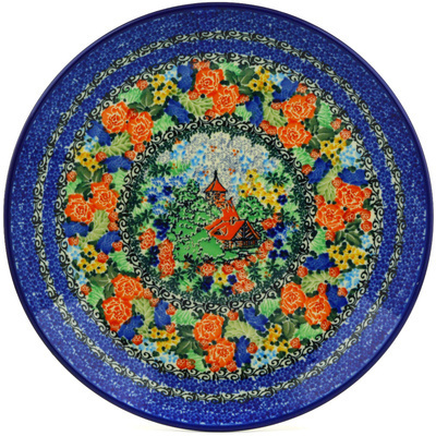 Polish Pottery Dinner Plate 10½-inch Home Sweet Home UNIKAT